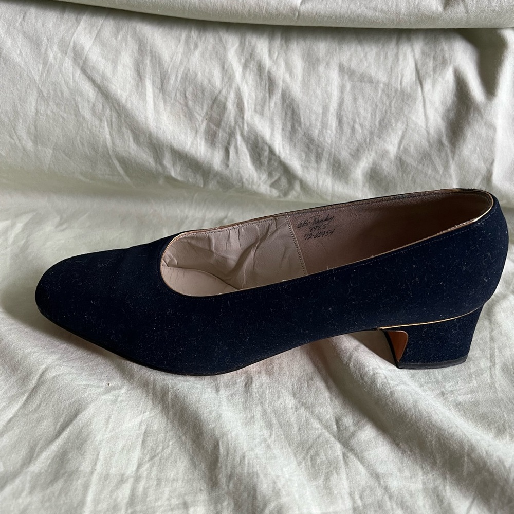 Marshall Field Co. Pumps Size 6 Heel 1.5” Blue Leather Velvet #CL